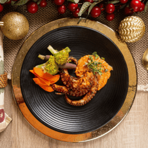 Pulpo Braseado con Puré de Camote