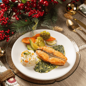 Salmón Ahumado con Espinacas a la Crema
